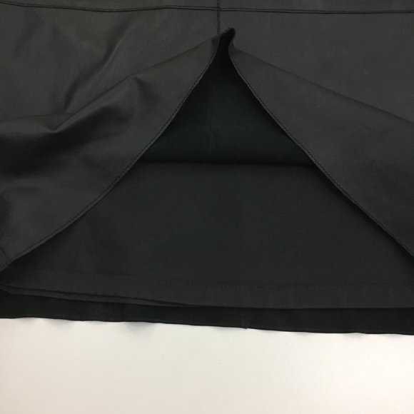 BROOKS BROTHERS 346 Black 100% Genuine Leather Lined Skirt - Picture 7 of 10